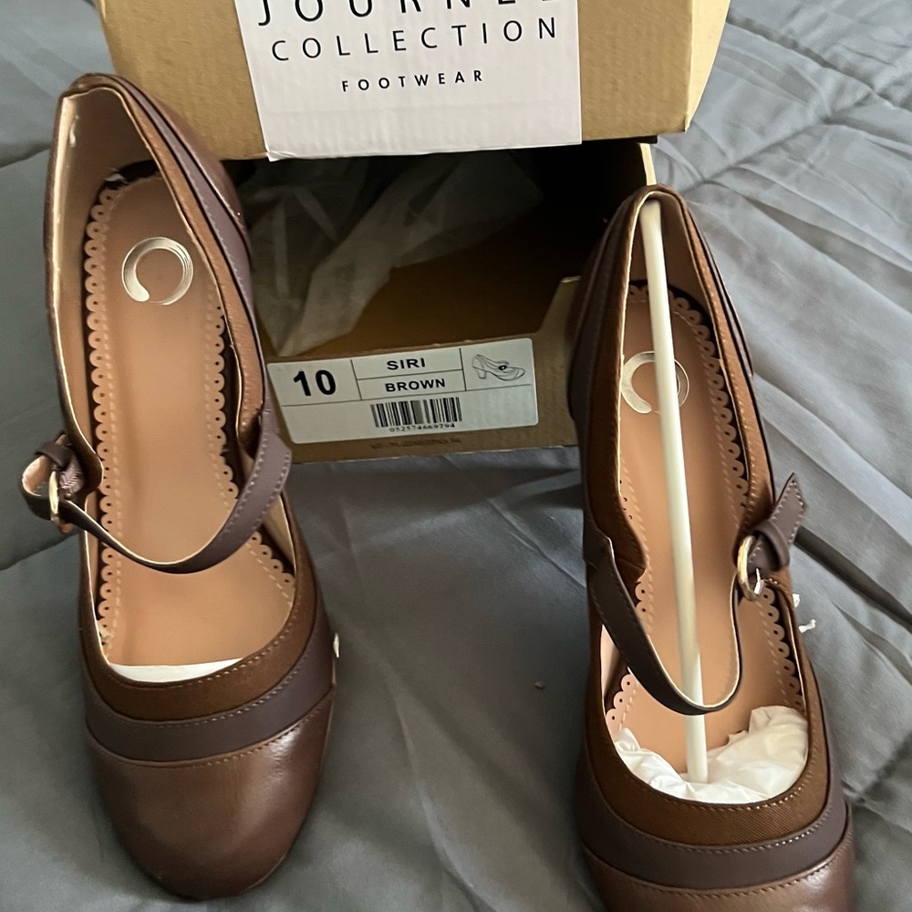 Journee Collection Dark Brown Mary Jane Heels
